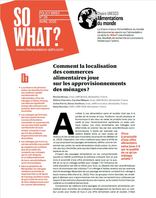 couverture Comment la localisation des commerces alimentaires joue sur les approvisionnements des ménages ?