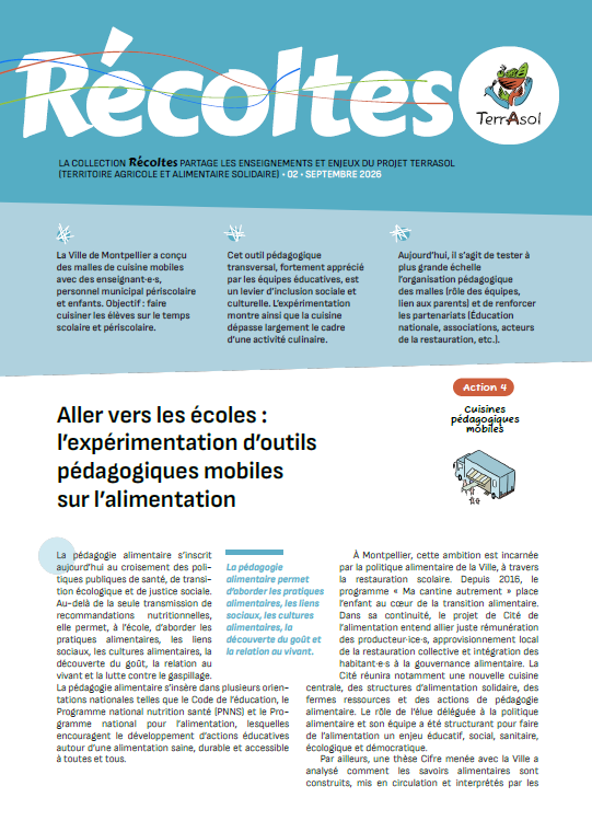 couverture Aller vers les écoles&nbsp;: l’expérimentation d’outils pédagogiques mobiles sur l’alimentation