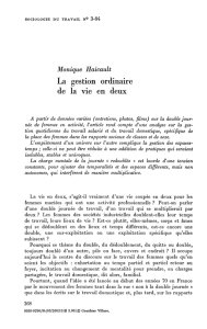 La gestion ordinaire de la vie en deux
