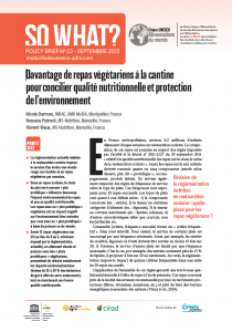 N°23 / Davantage de repas végétariens à la cantine pour concilier qualité nutritionnelle et protection de l’environnement