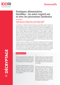 Pratiques alimentaires durables : un autre regard sur et avec les personnes modestes