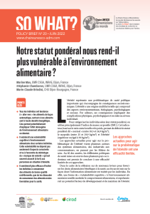N°20/ Notre statut pondéral nous rend-il  plus vulnérable à l’environnement  alimentaire ?