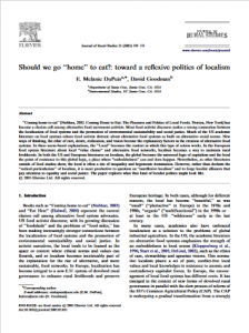 Should we go “home” to eat ? : toward a reflexive politics of localism