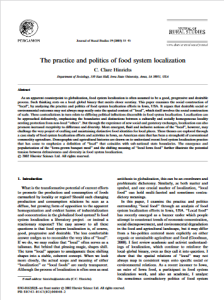 The practice and politics of food system localization