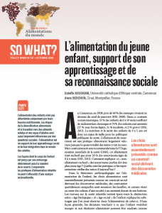 N° 3/ L’alimentation du jeune enfant, support de son apprentissage et de sa reconnaissance sociale