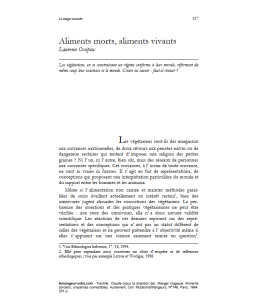 Aliments morts, aliments vivants