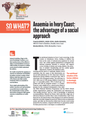 illustration So what : Anaemia in Ivory Coast: the advantage of a social approach
